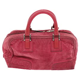 Loewe-LOEWE Hand Bag Suede Red Auth ep1175-Red