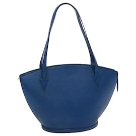 Louis Vuitton-LOUIS VUITTON Bolso de hombro de compras Epi Saint Jacques Azul M52275 Bases de autenticación de LV6947-Azul