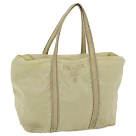 Prada-PRADA Tote Bag Nylon Cream Auth 49819-Cream