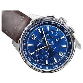 JAEGER LECOULTRE Polaris Cronografo quadrante blu Q9028480 Uomo Argento