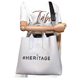 Autre Marque-Heritage Large Leather Offwhite Tote Bag-White