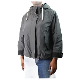 Brunello Cucinelli Graue Kapuzenjacke – Größe IT 42 Grau
