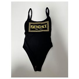 Versace Maillot de bain Fendace Noir
