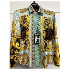 Versace-Camisa de seda Fendace-Multicolor