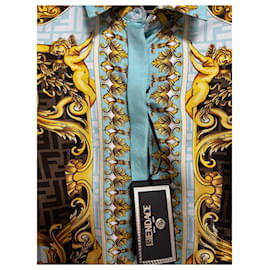Versace-Camisa de seda Fendace-Multicolor