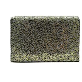 Céline-VINTAGE CELINE TRIOMPHE MAN BAG LEATHER AND GOLD STRASS CHAIN SHOULDER BAG-Golden