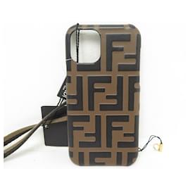 Fendi-NEW FENDI IPHONE PHONE CASE 11 PRO ZUCCA 7AR856 + PHONE CASE BOX-Brown