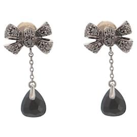 Pomellato-BOUCLES D'OREILLES POMELLATO FOREVER ONYX DIAMANTS NOIRS EARRINGS-Argenté