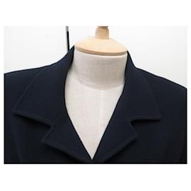 Chanel-NEW CHANEL JACKET WITH CC LOGO BUTTONS S 36 TWEED NAVY BLUE JACKET-Navy blue