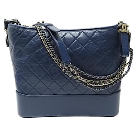 Chanel-NUEVO BOLSO DE MANO CHANEL GABRIELLE GM DE PIEL ACOLCHADA BOLSO BANDOLERA-Azul marino