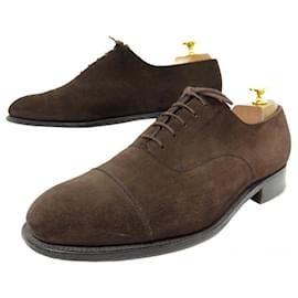 JM Weston-JM WESTON SHOES 300 Richelieu 7.5E 41.5 l 42 SUEDE + SHOES SHOES-Brown