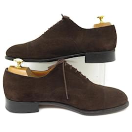 JM Weston-JM WESTON SHOES 300 Richelieu 7.5E 41.5 l 42 SUEDE + SHOES SHOES-Brown