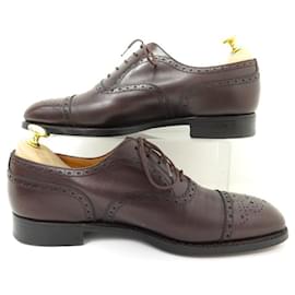 JM Weston-JM WESTON SHOES 310 RICHELIEU BOUT FLORAL 7.5E 41.5 l 42 LEATHER SHOES-Brown