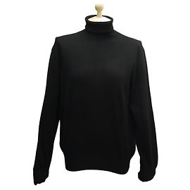 NEUER LORO PIANA MAA PULLOVER3435 Rollkragenpullover M 48 AUS SCHWARZEM KASCHMIR, SCHWARZES OBERTEIL Schwarz