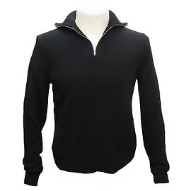 NEUER SAINT LAURENT PULLOVER 386387 Größe L 50 AUS SCHWARZER WOLLE, SCHWARZES WOLLTOP Schwarz