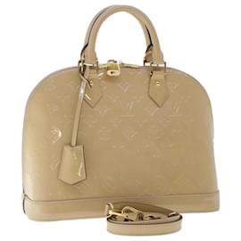Louis Vuitton-LOUIS VUITTON Monogram Vernis Alma PM Hand Bag 2way Beige M90170 LV Auth 49459-Beige