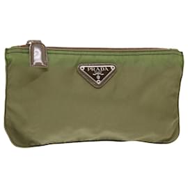 Prada-PRADA Estuche Nylon Khaki Auth bs7025-Caqui