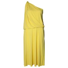 Autre Marque-LANVIN, vestido drapeado de um ombro em amarelo-Amarelo