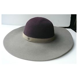 CHANEL Wide-brimmed wool felt hat New condition TL Multiple colors