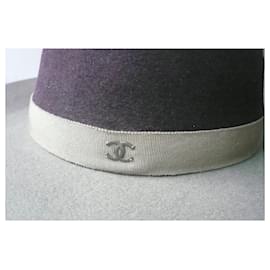 Chanel-CHANEL Chapéu de feltro de lã de aba larga Nova Condição TL-Multicor