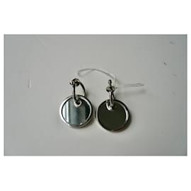 Givenchy-GIVENCHY Silver metal and mirror clip earrings TU-Silvery