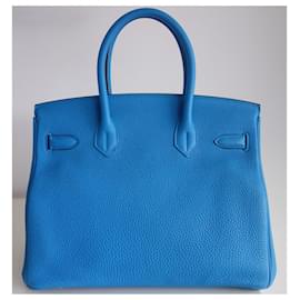 Hermès-Bolsa Hermes Birkin 30 hidra azul-Azul