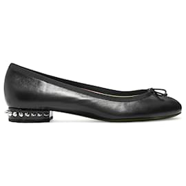 Christian Louboutin-Christian Louboutin La Massine spiked leather ballet flats-Black