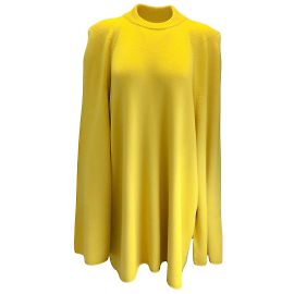 Rick Owens Jaune 2022 Pull oversize en tricot de laine Tec à épaules exagérées Jaune