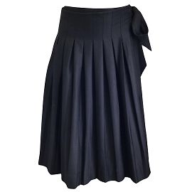 Simone Rocha Saia preta plissada de lã Preto