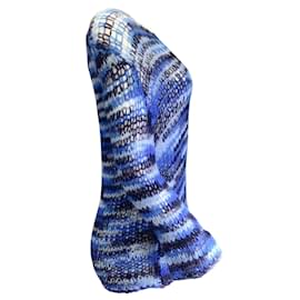 Autre Marque-The Elder Conditionsman Blue Multi Cashmere Knit Holy Bell Pullover-Blau