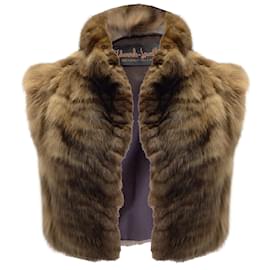 Autre Marque-Edwards-Lowell of Beverly Hills Brown Cropped Sable Fur Vest-Brown