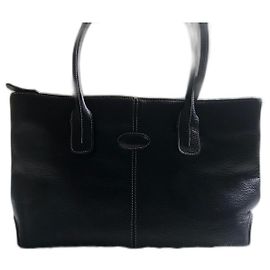 Tod's Holly Black Leather Handbag Black