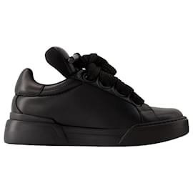 Dolce & Gabbana-Portofino Sneakers - Dolce&Gabbana - Leather - Black-Black