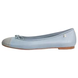 Chanel-Blue patent-toe leather ballet flats - size EU 37.5-Blue