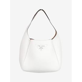 Prada-white 2020 leather logo detail mini tote-White