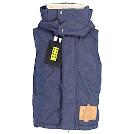 Moncler-Moncler Genius 1 Moncler x JW Anderson Dalby Padded Vest in Blue Cotton Denim-Blue