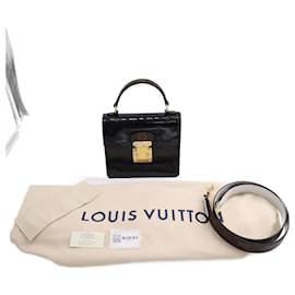 Louis Vuitton-Bolsa Louis Vuitton Spring Street com/ Pulseira em couro envernizado 'Vernis' preto-Preto