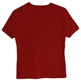 Alexander Mcqueen-Alexander McQueen Camiseta con estampado de calavera y cuerda en algodón rojo-Roja