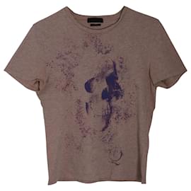 Alexander Mcqueen-Alexander McQueen Skull Print T-shirt in Light Purple Cotton-Purple