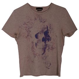 Camiseta Alexander McQueen com estampa de caveira em algodão roxo claro Roxo