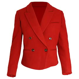 Chloé-Chloe Double-Breasted Blazer in Red Virgin Wool-Red