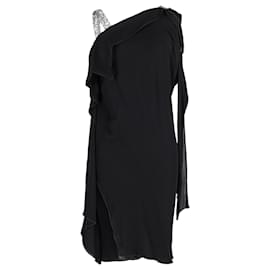 Roland Mouret-Roland Mouret Asymmetric Dress in Black Silk-Black