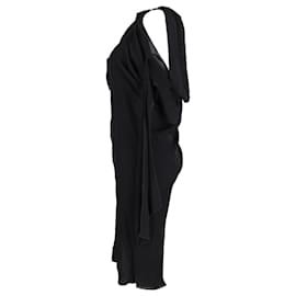 Roland Mouret-Asymmetrisches Kleid von Roland Mouret aus schwarzer Seide-Schwarz