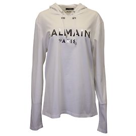 Moletom Balmain com cordão em algodão branco Branco