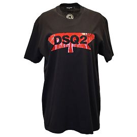 Dsquared2 Camiseta con logo de algodón negro Negro
