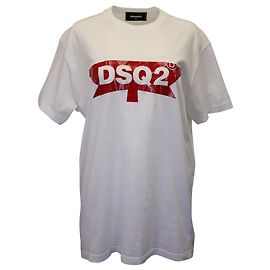 Dsquared2 Camiseta com logo em algodão branco Branco