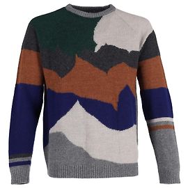Pull à col rond Lanvin Landscape Intarsia en laine multicolore Multicolore