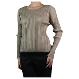 Pleats Please-Neutral pleated top - Brand size 3-Other
