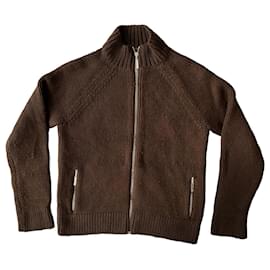 Louis Vuitton-Knitwear bomber jacket-Brown