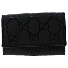 Gucci-GUCCI GG Canvas Key Case Black 138093 auth 50222-Black